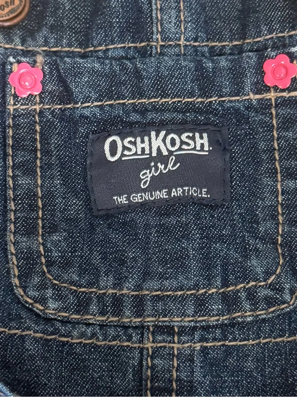 OshKosh B’Gosh Baby Girls Tiered Floral‎ Denim Overall Dress size 12 months